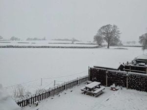 Snow has covered Shropshire today, including Minsterley