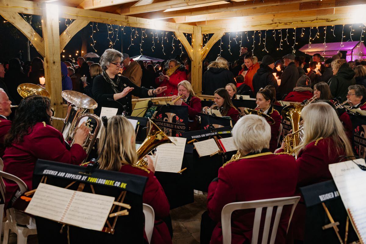 The Wem Jubilee Band perform at the Severn Hospice Lights of Love service