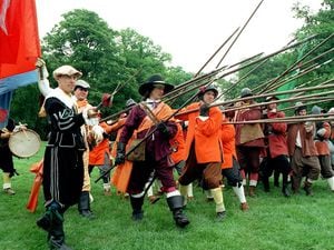 English Civil War Society holding a pike drill.