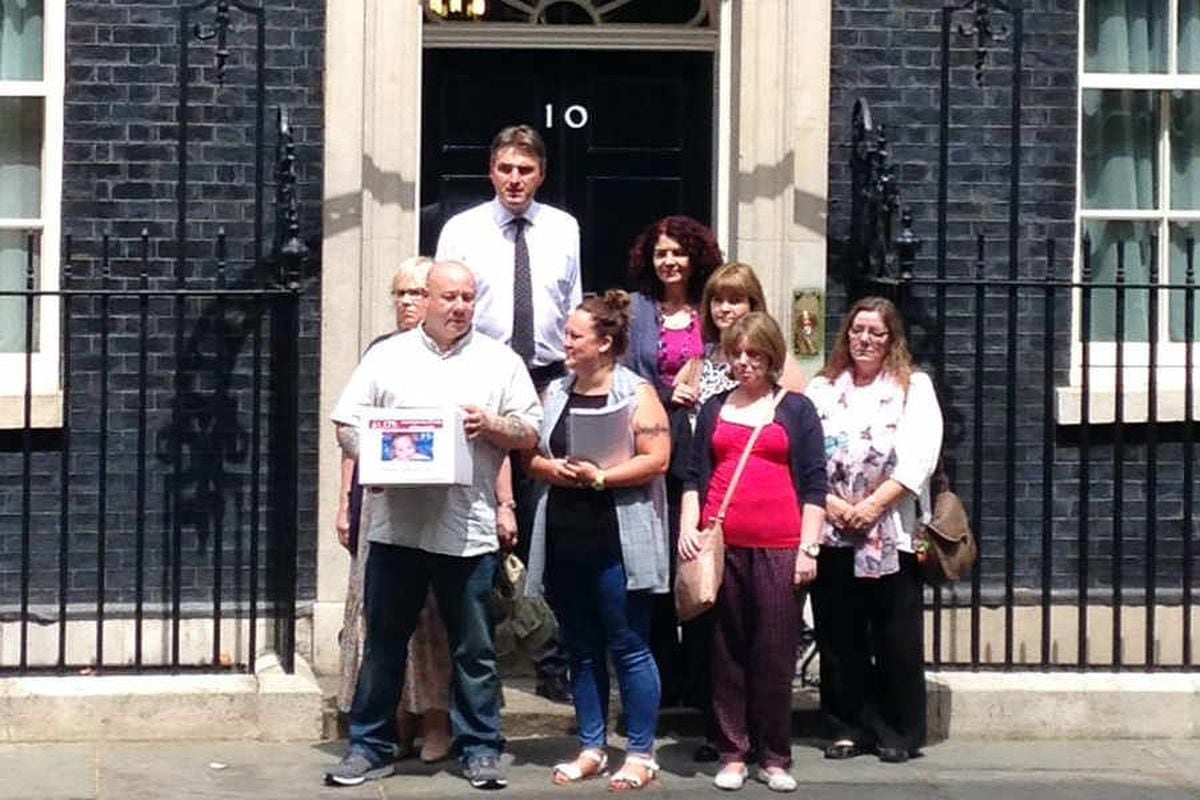 Shropshire campaigners take baby ashes petition to Downing Street