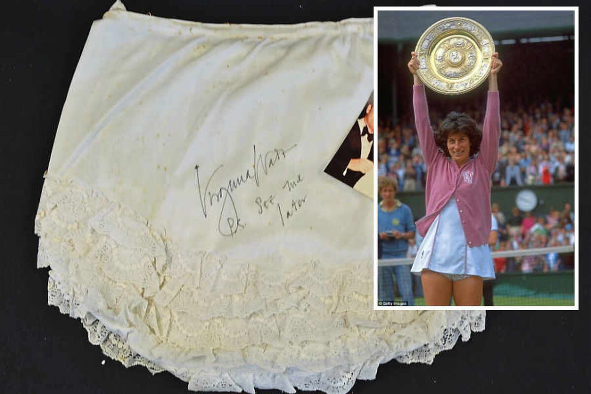 Mystery behind buyer of tennis champ Virginia Wade's undies as they fetch £1,600 in Ludlow