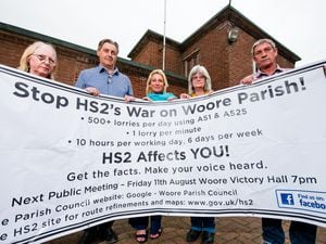 Anti-HS2 campaigners in Woore 
