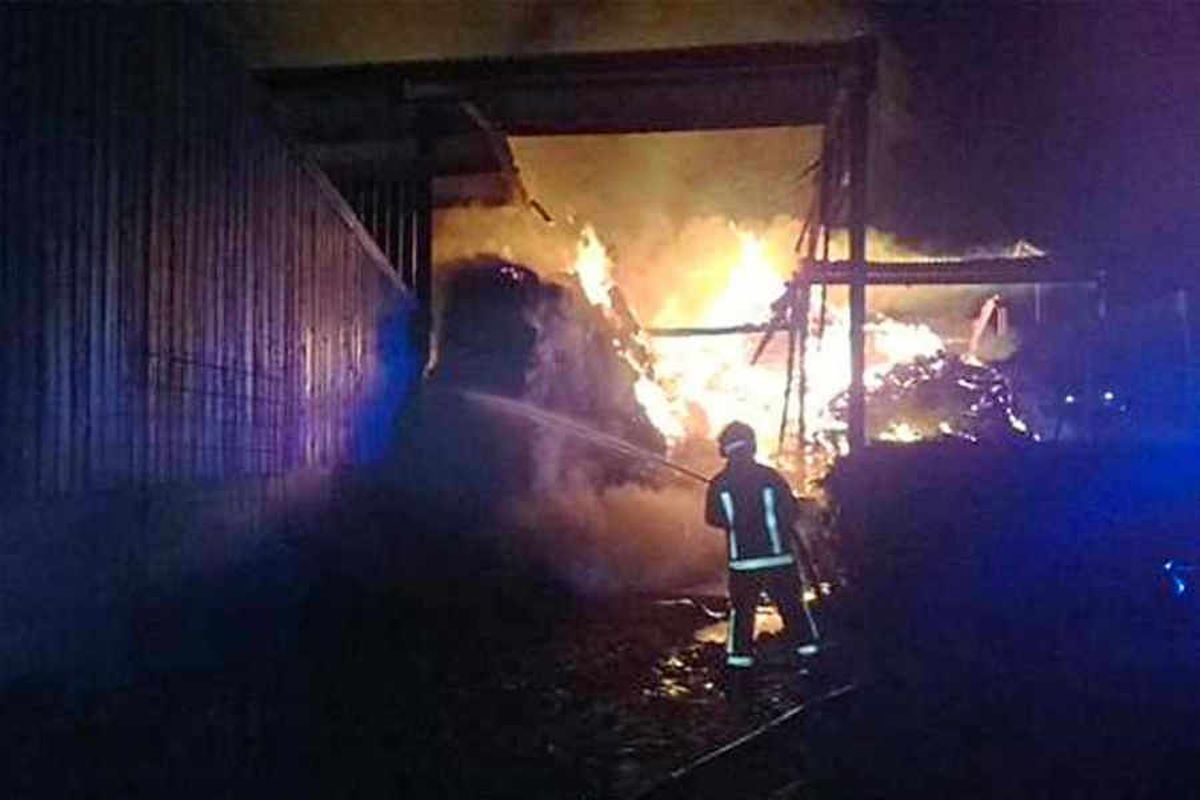 Firefighters tackle barn blaze at farm near Shrewsbury