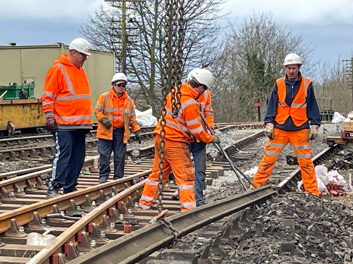 Volunteers and engineers on site in Bridgnorth