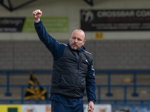 Paul Carden (AFC Telford United Manager )happy with the result (Pic: Kieren Griffin Photography).