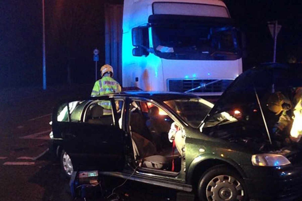 Driver suffers serious head injuries in crash with lorry in Telford