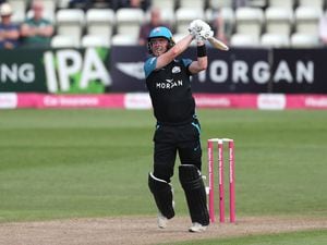Worcestershire Rapids' Jake Libby hits a boundary during the Vitality T20 Blast match at the New Road, Worcester. Picture date: Wednesday June 9, 2021..
