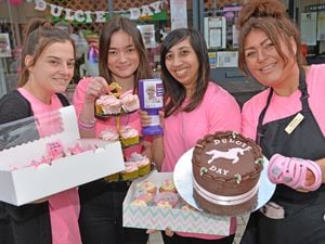 The Beauty Cutz salon in Lawley held a coffee morning in aid of Telford youngster Dulcie O'Kelly. From left are Kelly Vincent, Mia Houlston, Nabeela Akhtar, and Nicola Wood.
