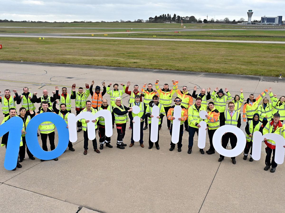 Colleagues at BHX celebrate their 10 millionth passenger
