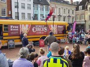 The street circus in a previous visit to Oswestry