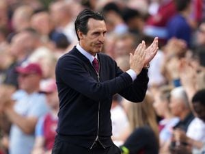 Aston Villa manager Unai Emery applauds the fans following the Premier League match at Villa Park, Birmingham. Picture date: Sunday August 20, 2023. PA Photo. See PA story SOCCER Villa. Photo credit should read: Nick Potts/PA Wire.RESTRICTIONS: EDITORIAL USE ONLY No use with unauthorised audio, video, data, fixture lists, club/league logos or "live" services. Online in-match use limited to 120 images, no video emulation. No use in betting, games or single club/league/player publications.