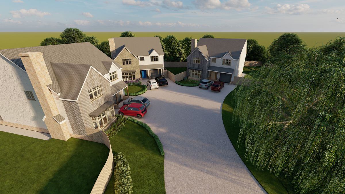 An architect's draft image showing what the new houses planned for land behind The Acton Arms would look like, subject to planning permission. Image: Darwyn Homes Ltd