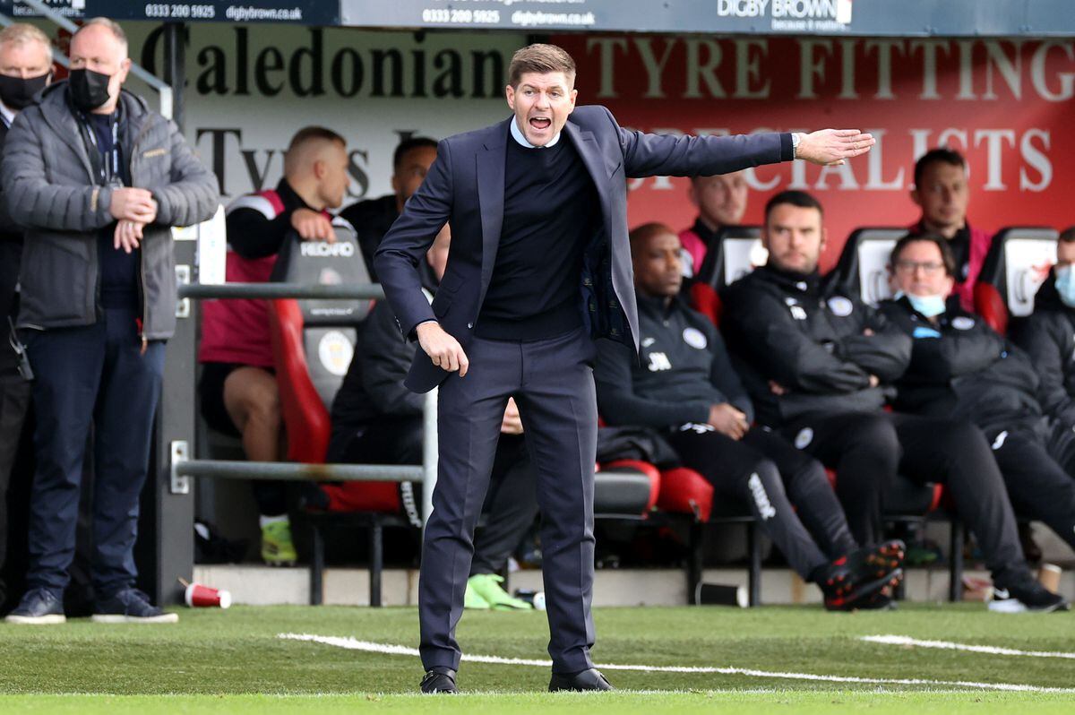 Rangers manager Steven Gerrard during the Scottish Premiership match at St Mirren Park, Paisley. Picture date: Sunday October 24, 2021. PA Photo. See PA story SOCCER St Mirren. Photo credit should read: Steve Welsh/PA Wire...RESTRICTIONS: Use subject to restrictions. Editorial use only, no commercial use without prior consent from rights holder..