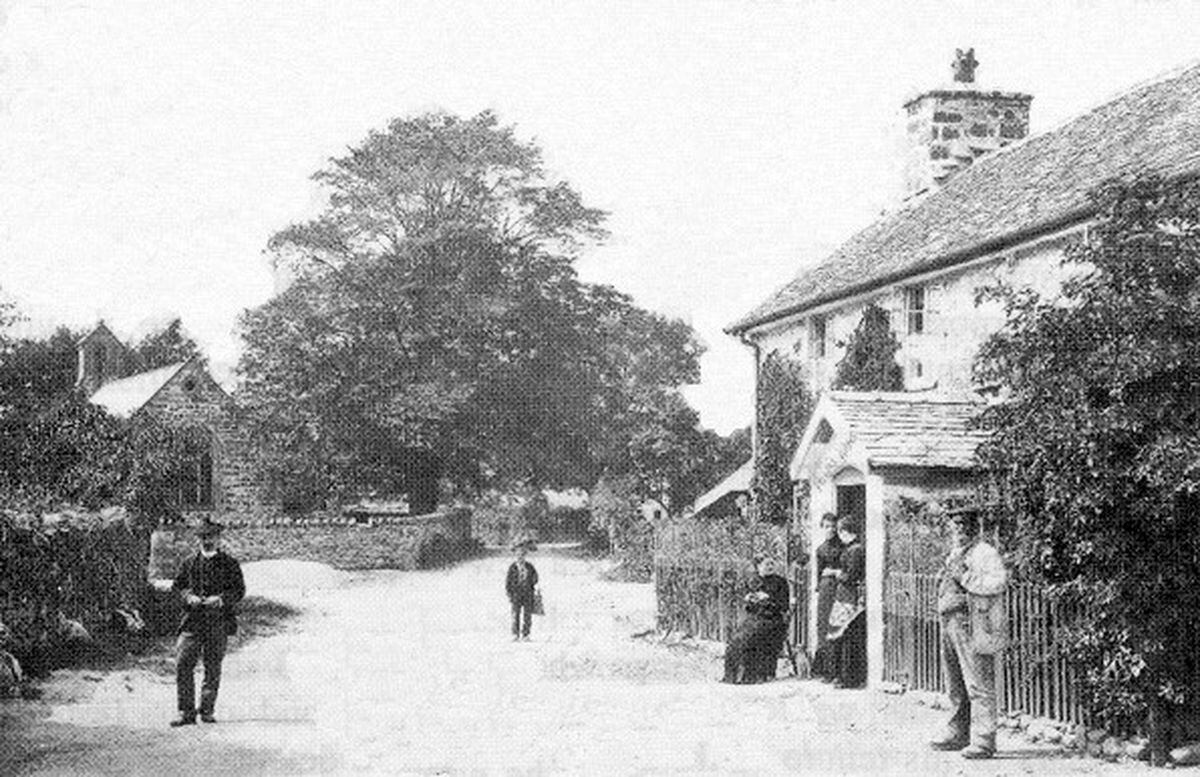 The old village of Llanwddyn, which was demolished and submerged to make way for Lake Vyrnwy in the 1880s.