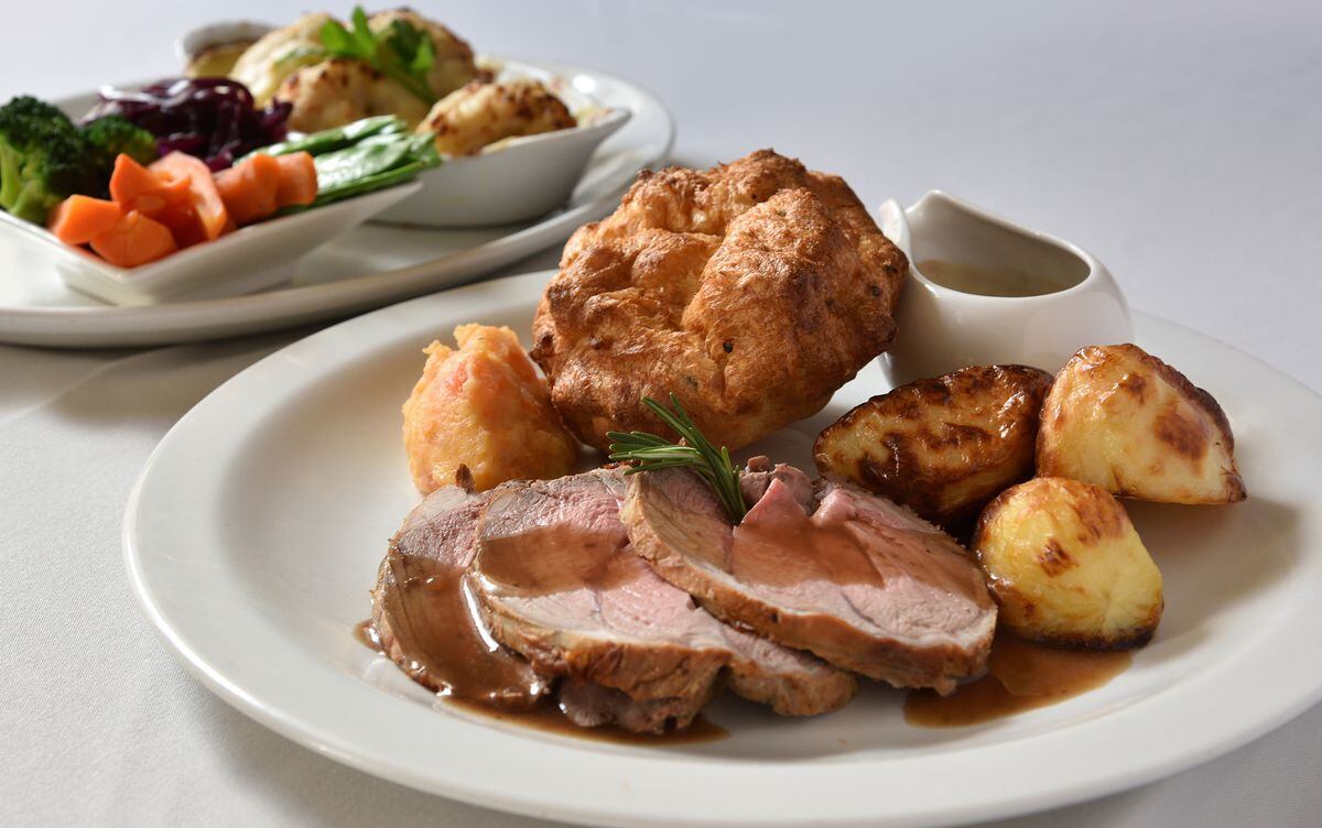 Super Sunday  – roast lamb lunch is served with Yorshire pud and potatoesPictures by Russell Davies