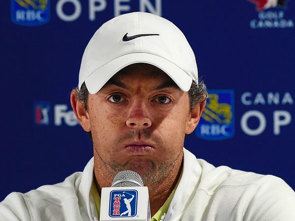 Rory McIlroy speaks to the media