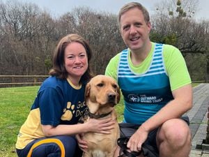  Dentist Jenny Moore and Matthew Moore with their dog Rufus and husband Matthew Moore. Photo Lizzie Moore