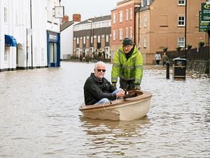 Flooding in Coleham, Shrewsbury, last year