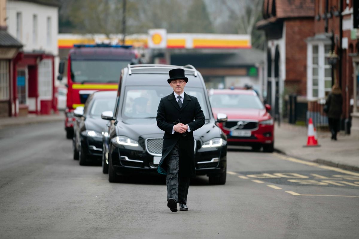 A fire engine was also involved in the funeral procession