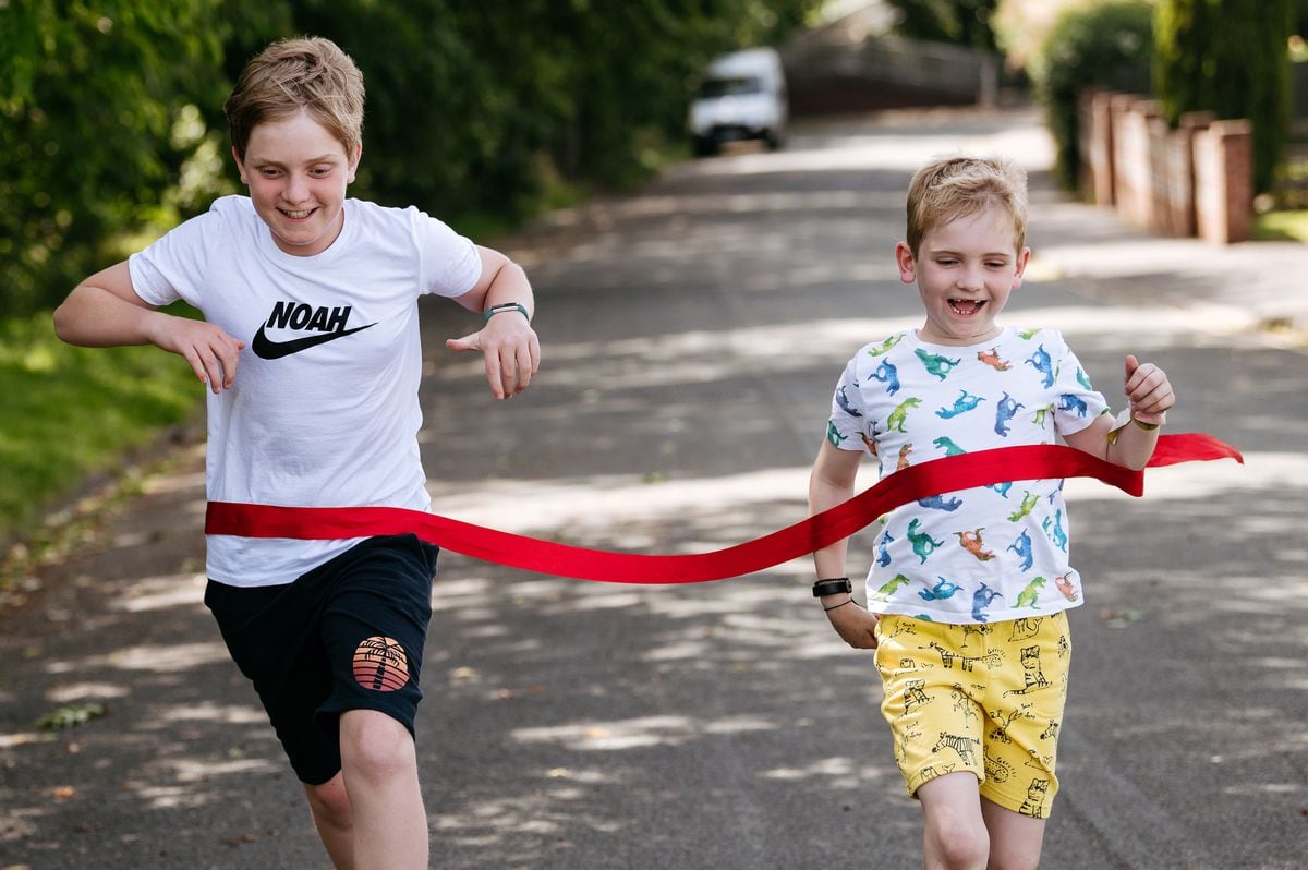 Sam Gentle Simpson and his older brother Noah Gentle Simpson from Shrewsbury have completed their walk for Cancer Research