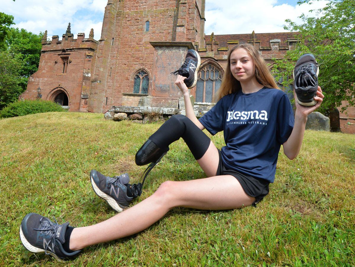 Ready to run the Claverley 5k, raising money for Blesma, is Macey Hand, aged 12, of Claverley