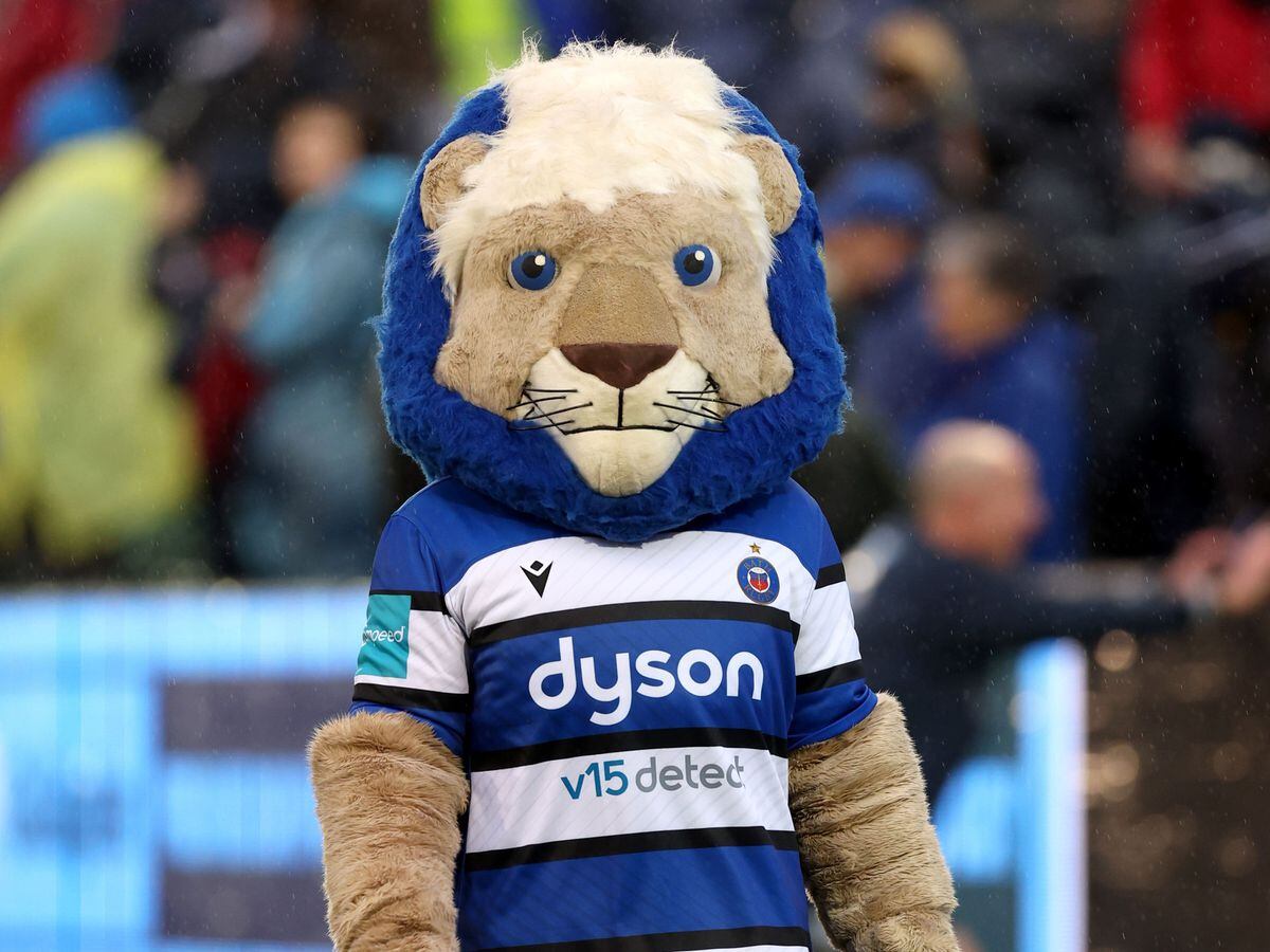 Bath's mascot, Maximus the Lion, looks on ahead of the Gallagher Premiership match against Newcastle in December