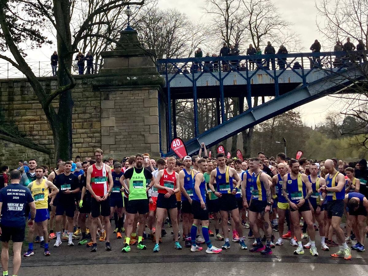 And they're off! Runners at the start line in Quarry Park