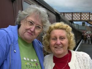 Severn Valley Railway volunteers Doris Gunning and Pearl Parker 
