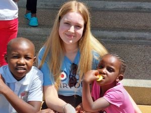 Charlotte Hope revisiting the Restart charity in Kenya, where she had previously volunteered helping children