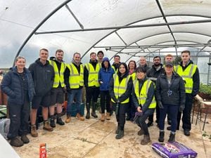 Growing and learning - the horticultural project at Ercall Wood with staff, students, and representatives from WT Partnership and Waterman Structures.