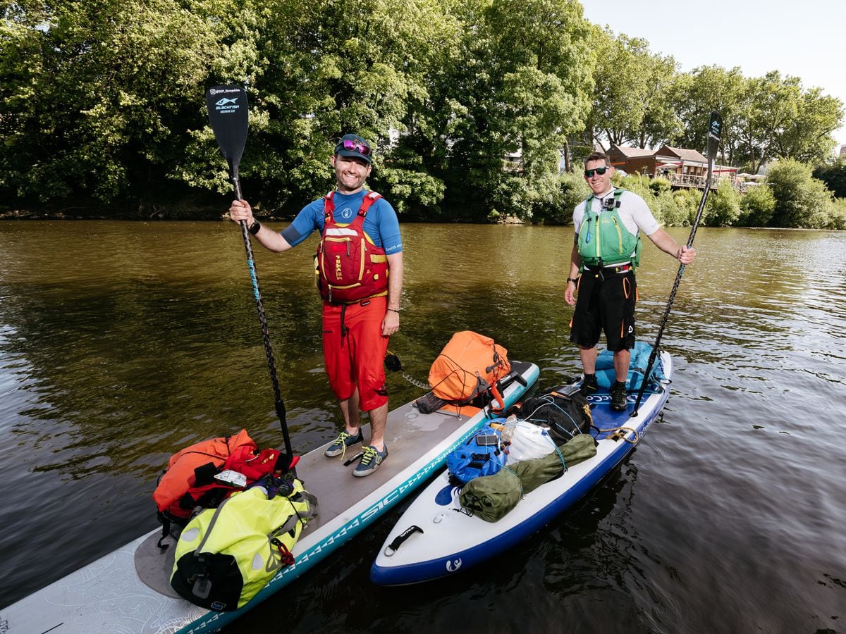Two paddleboarders Craig Jackson and James Sutherland are attempting to paddleboard 200km of the River Severn in 4 days