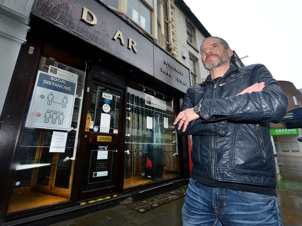 Charlie Adlard outside Adlards Tobacconists which has closed its doors for good