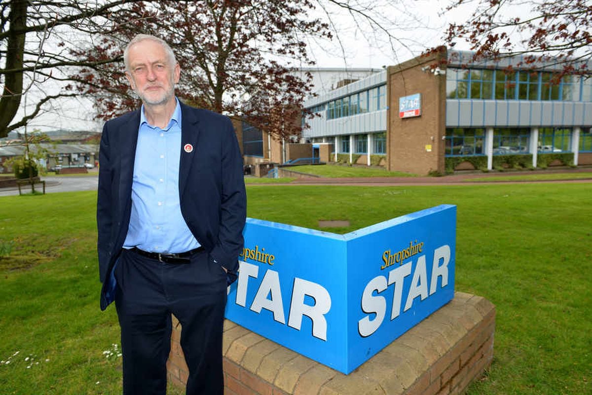 Labour Leader Jeremy Corbyn visits the Shropshire Star