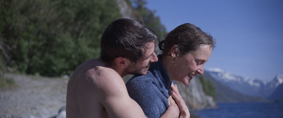 Gaspard Ulliel as Mathieu and Vicky Krieps as Helene in More Than Ever