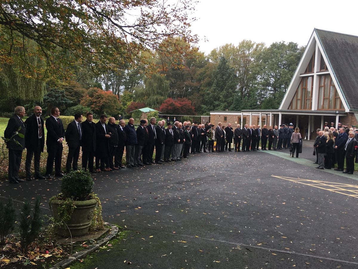 Mourners at the funeral in Shrewsbury