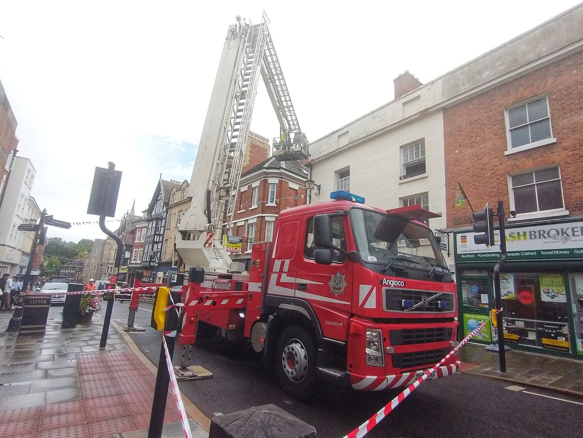Fire crews on Castle Street in Shrewsbury