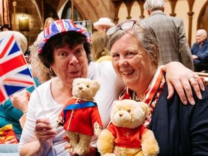 Shifnal Jubilee picnic at St Andrew's Church. Indoor due to weather. In Picture: Jill Cherrington and Dwan Whitaker.