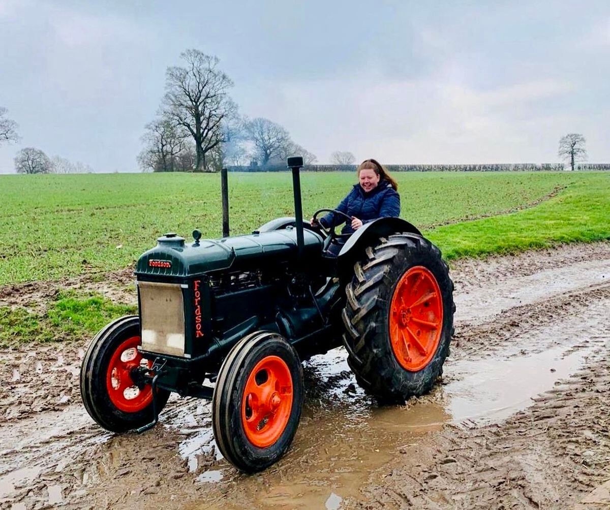 Tanya on the special land army tractor