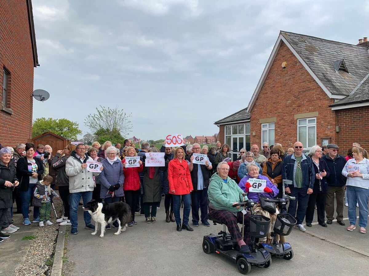The protest at St Martin's Surgery