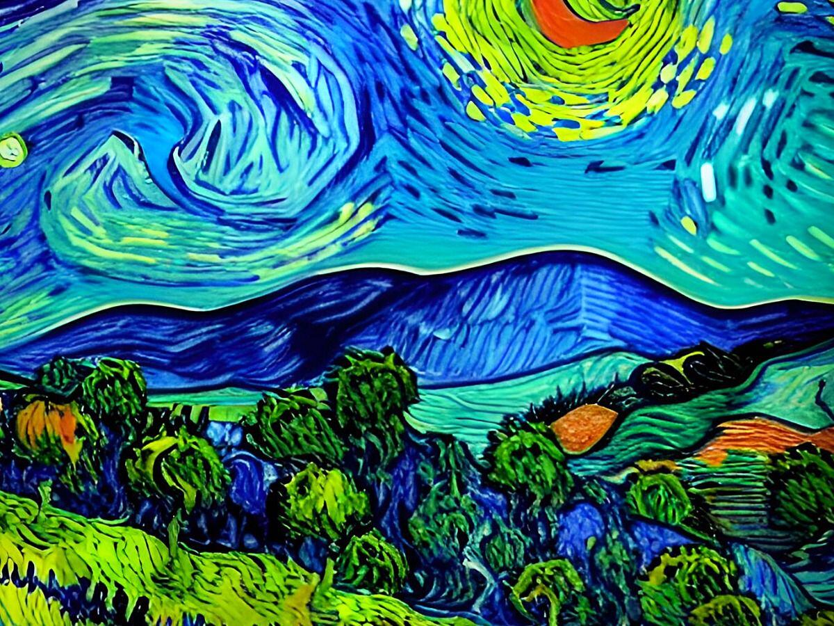 This is how the AI viewed Shropshire as a Van Gogh painting.