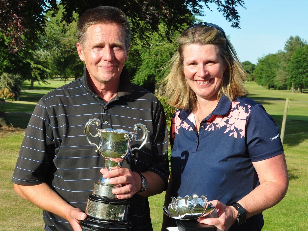 Shrewsbury Golf Club champions Barry Ruddick and Helen Davies
