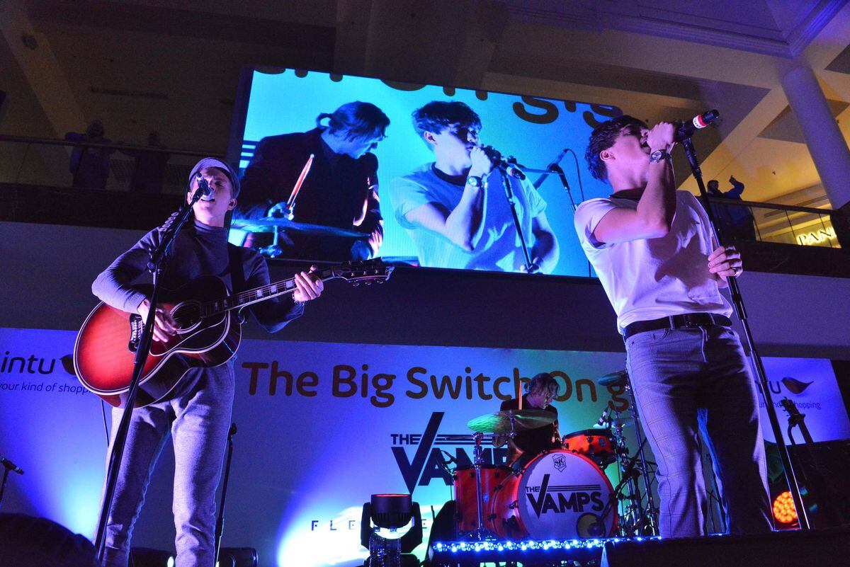 The Vamps at Merry Hill Christmas lights switch-on in 2017