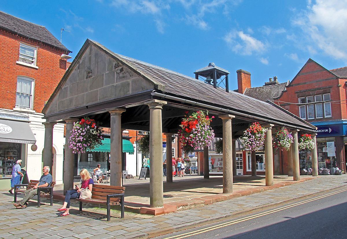 The historic Buttercross in Market Drayton town centre