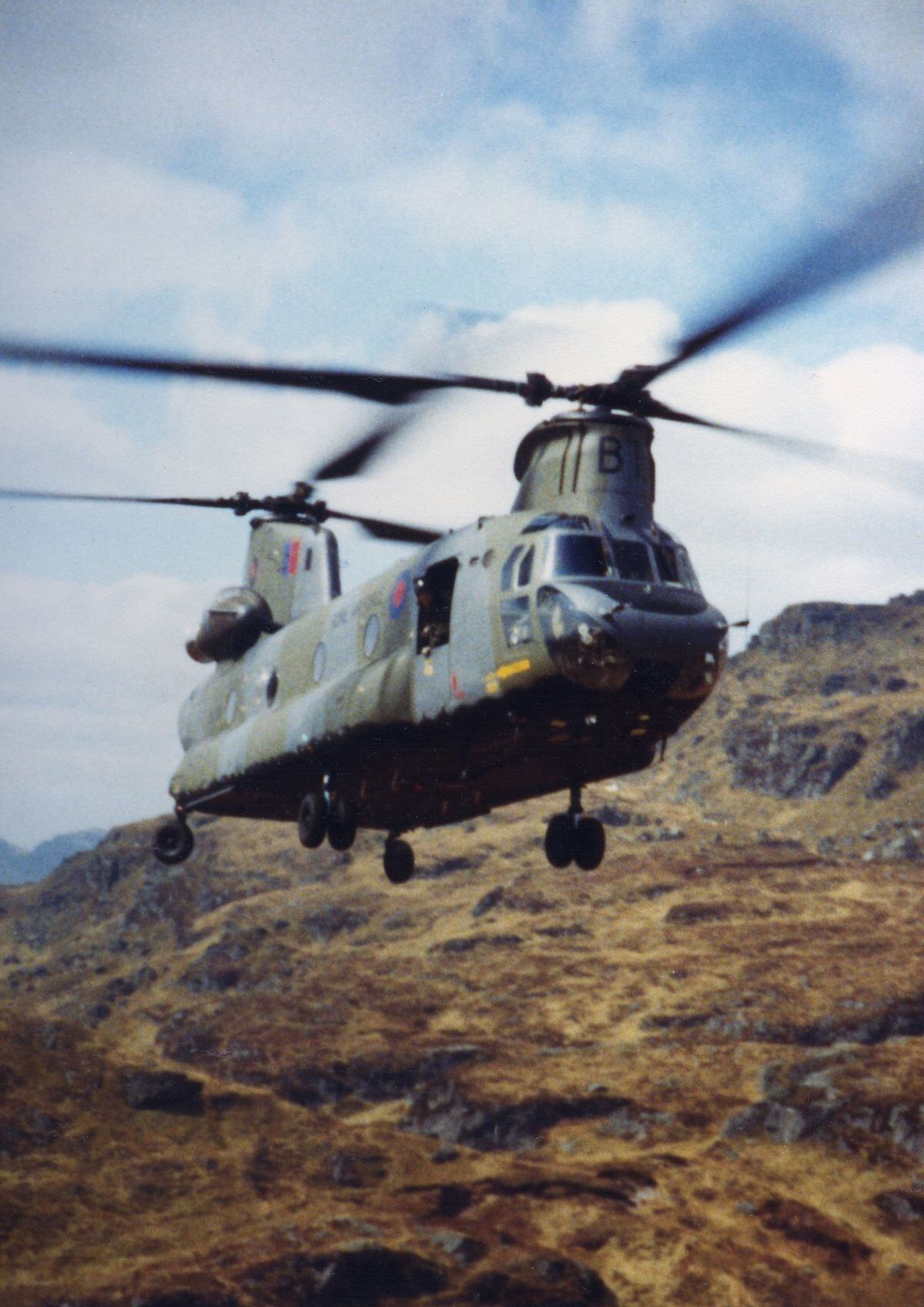 Boeing Chinook ZA718 Bravo November in flight. Picture: RAF Museum Collection
