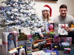 Kelly Davies and Jon Houlston from Recycle IT 4U which is supporting Shropshire Star toy appeal