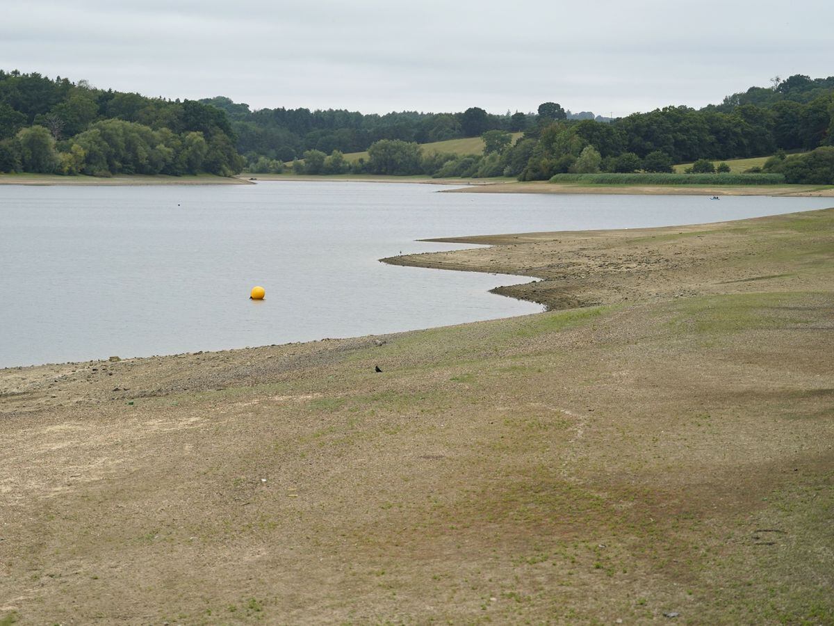 A view of low water levels at Ardingly reservoir in West Sussex