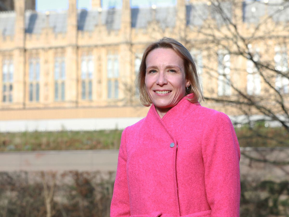 MP Helen Morgan outside Parliament