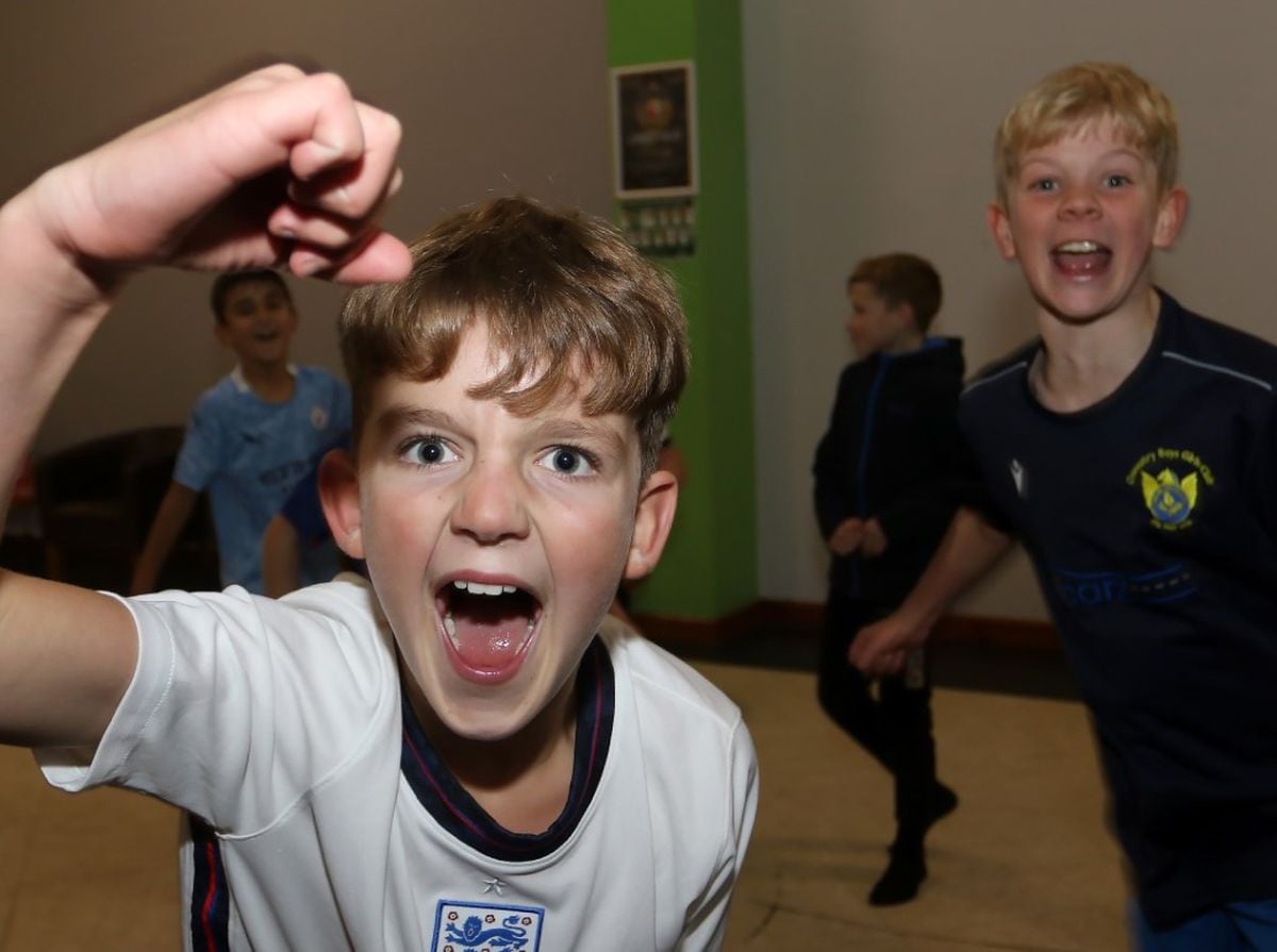  Arthur Grindley, 11, celebrates as England score. Photo: Phil Blagg Photography.