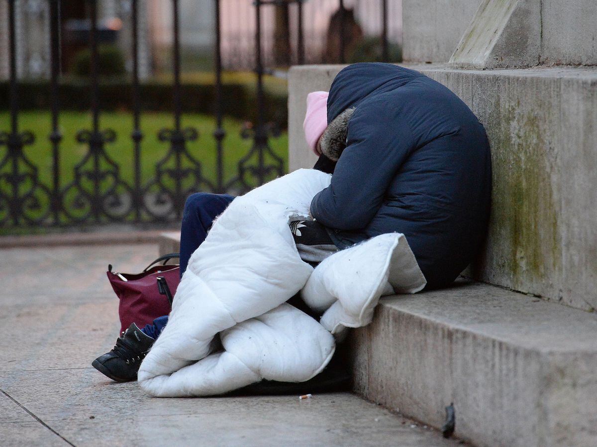Homeless people sleeping in London