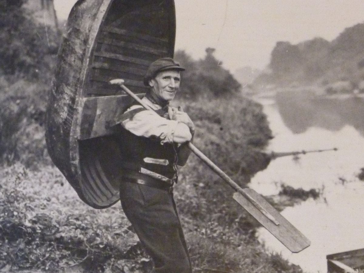 Harry Rogers on the slipway, which is soon to be restored. Photo: Ironbridge Coracle Trust
